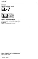 Sony EL-7 - Owners Manual-1